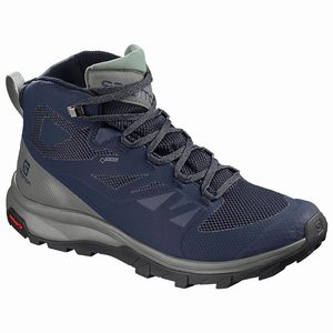 Pánske Turistické Topánky Salomon OUTline Mid GTX Modre,443-57856